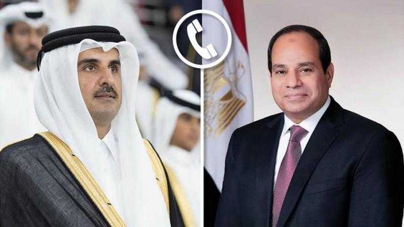 الرئيس السيسى يتلقى اتصالا هاتفيا من أمير قطر لبحث المستجدات فى قطاع غزة