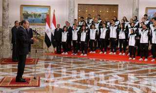 الرئيس  السيسي يكرم  اللاعبين والمدربين الحاصلين على ميداليات ذهبية ببطولة الألعاب الأفريقية