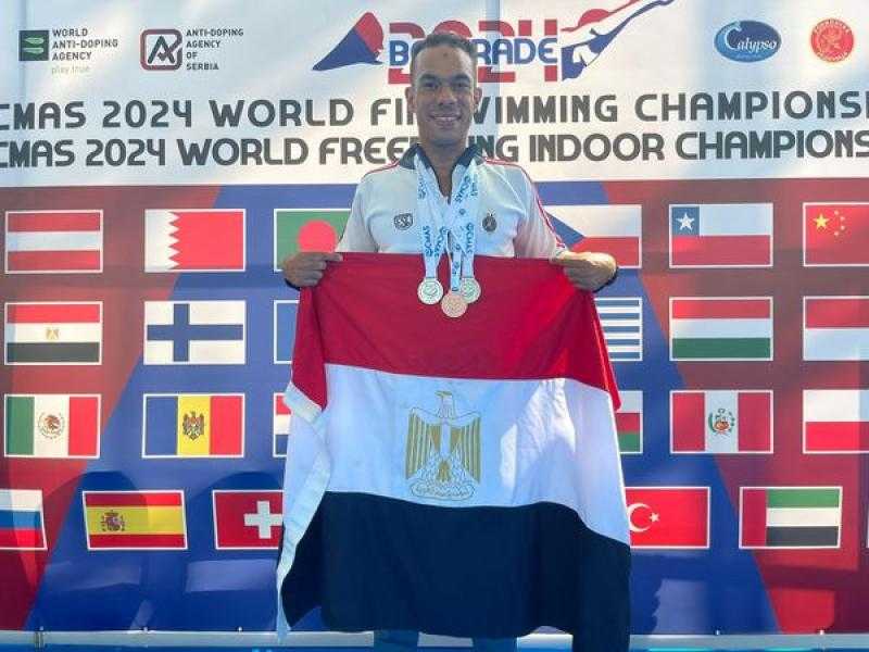 لاعب القوات المسلحة محمد طارق محمد حسنين يحقق إنجازاً رياضياً في بطولة العالم للسباحة